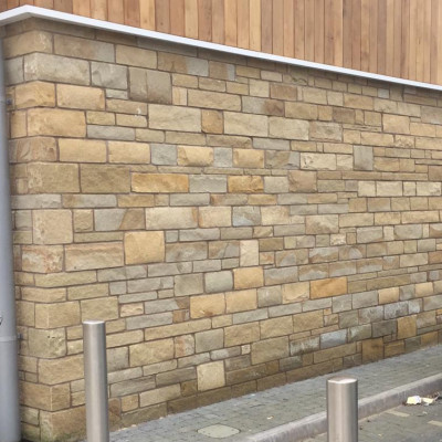 Cumbrian Buff-Brown Tumbled Sandstone Walling