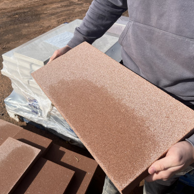 Cumbrian red sandstone coping - 900 x 300mm x 40mm thick thumbnail 1