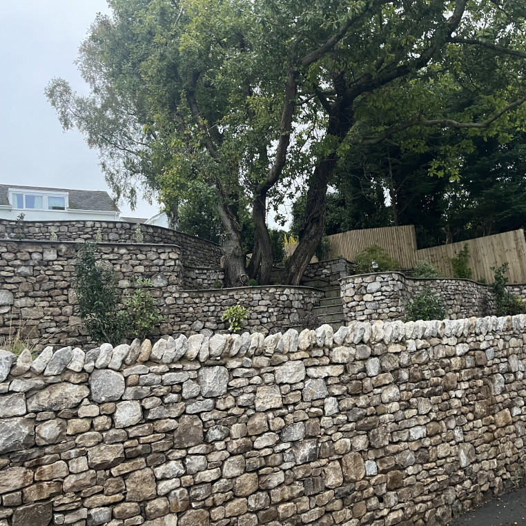 Grey Cumbrian SPLIT FACED Random Limestone  Walling