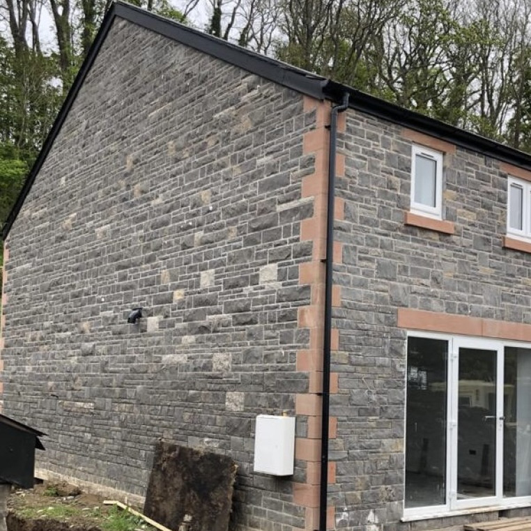 Dark Grey Cumbrian SPLIT FACED Random Limestone Walling