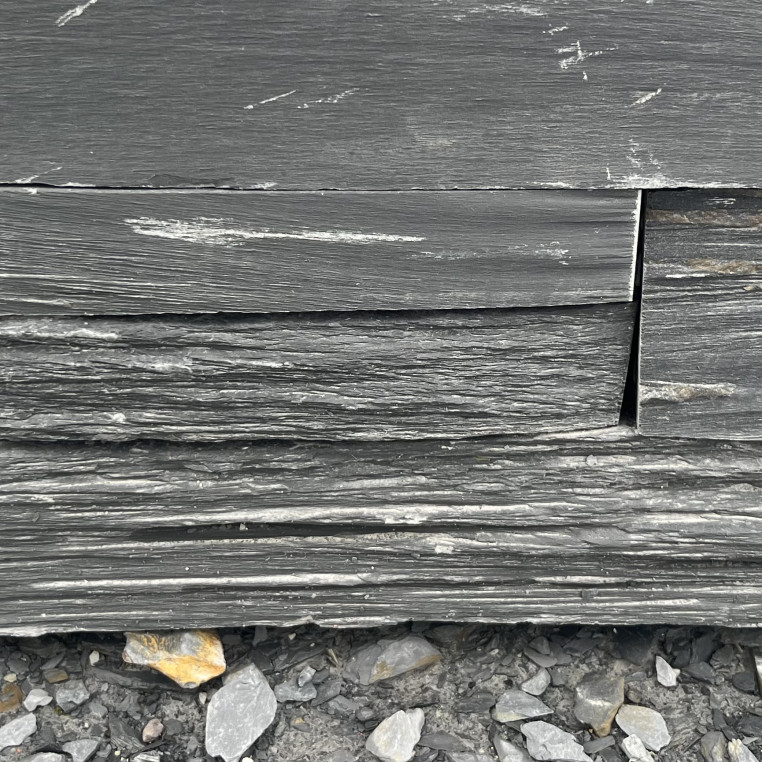 Pillared Blue Welsh Slate Random Walling