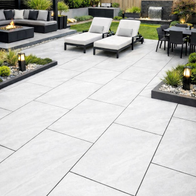 Arctic White marble Porcelain Paving 900 x 600mm