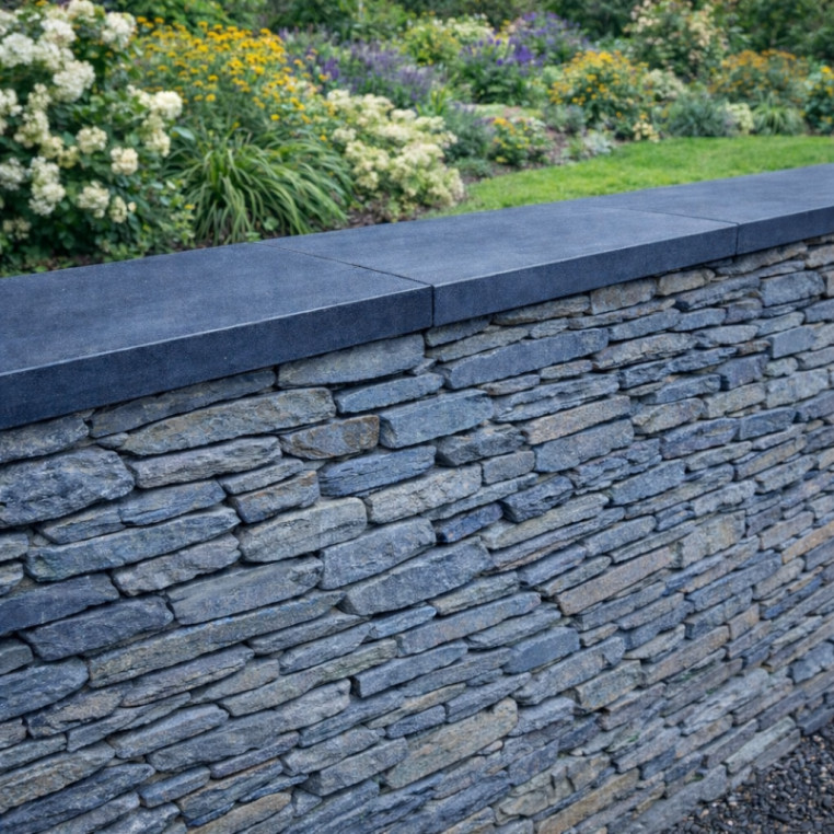 Black Lakeland slate coping 300mm wide x random Lengths  - 30mm Thick