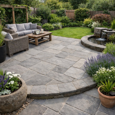 Kandla Grey  tumbled sandstone Patio Pack